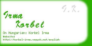 irma korbel business card